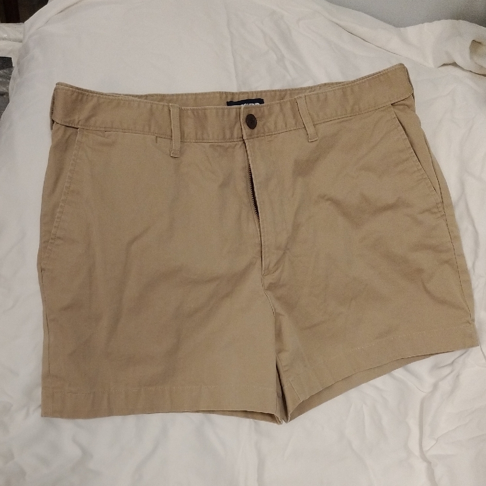 Lands' End Men's Flat Front Khaki Shorts, Comfort Waist